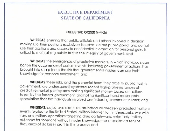 California Broadens Limits on Prediction Market Insider Trading