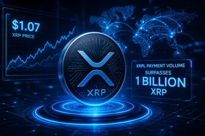 XRP Price Holds Near $1.07 as XRPL Payment Volume Surpasses 1 Billion XRP